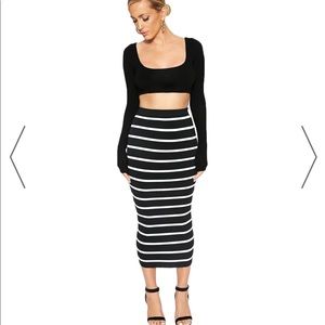 Naked Wardrobe - On The Line Midi Skirt